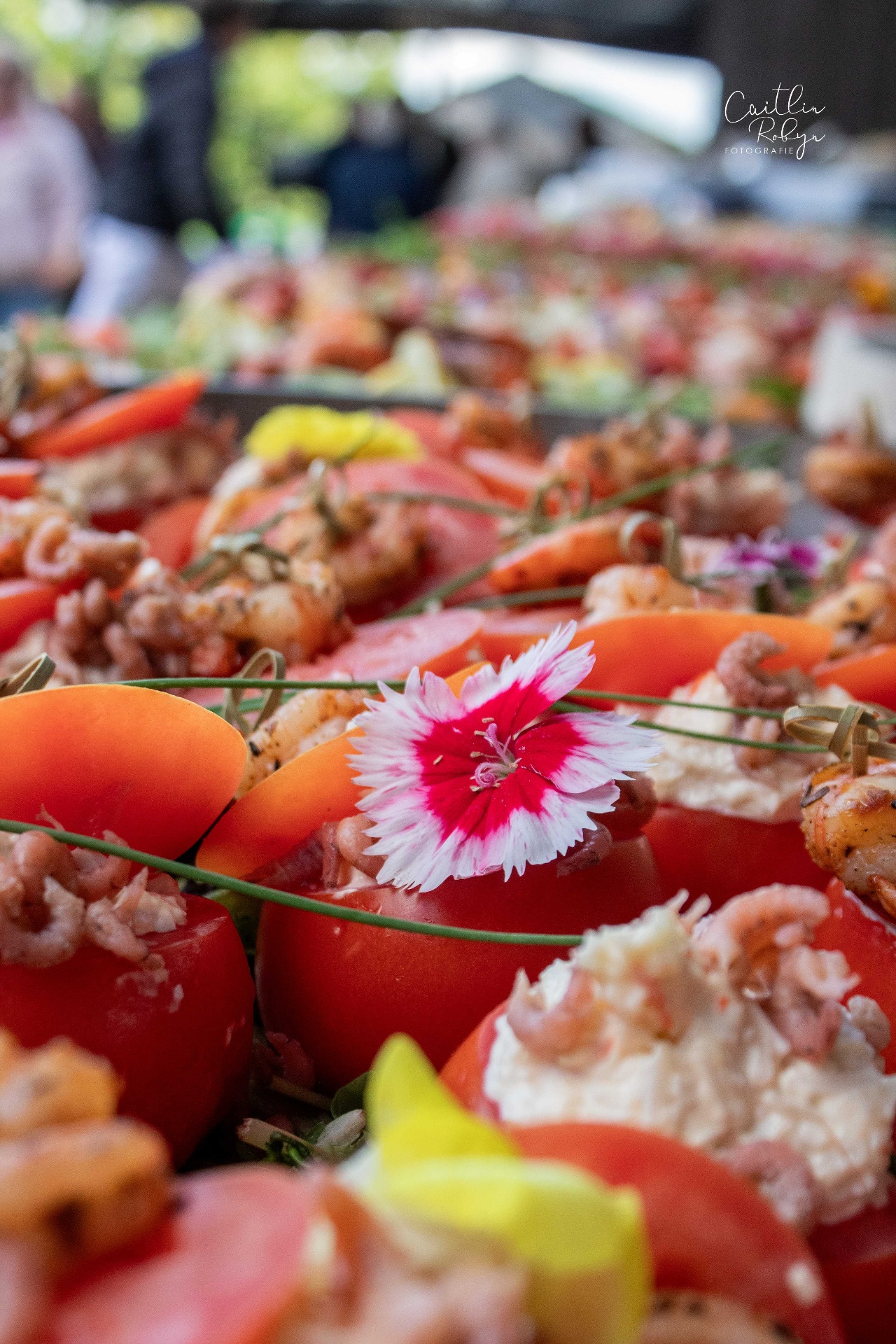 Kleurvolle hapjes op een cateringtafel